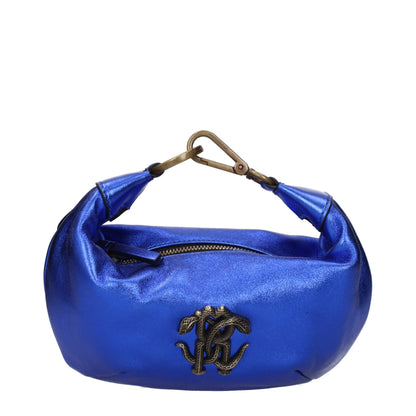 Roberto Cavalli Blaue Lederhandtasche