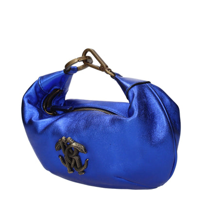 Roberto Cavalli Blaue Lederhandtasche