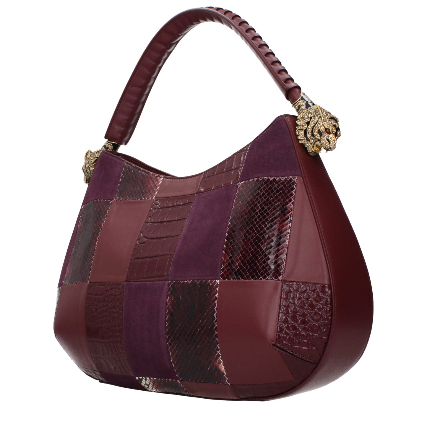 Roberto Cavalli Lila Lederhandtasche