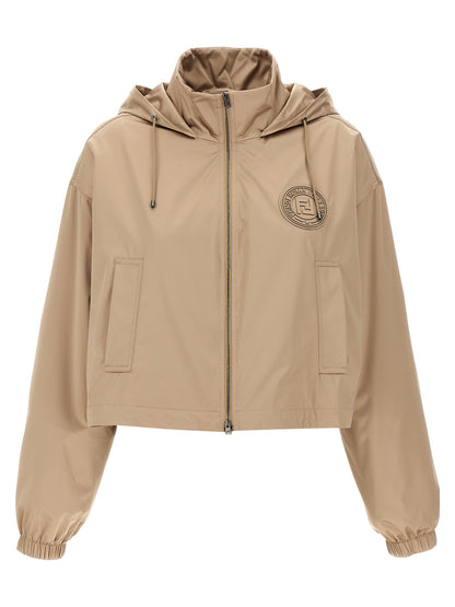 Fendi Braune Shell-Jacke aus Polyester