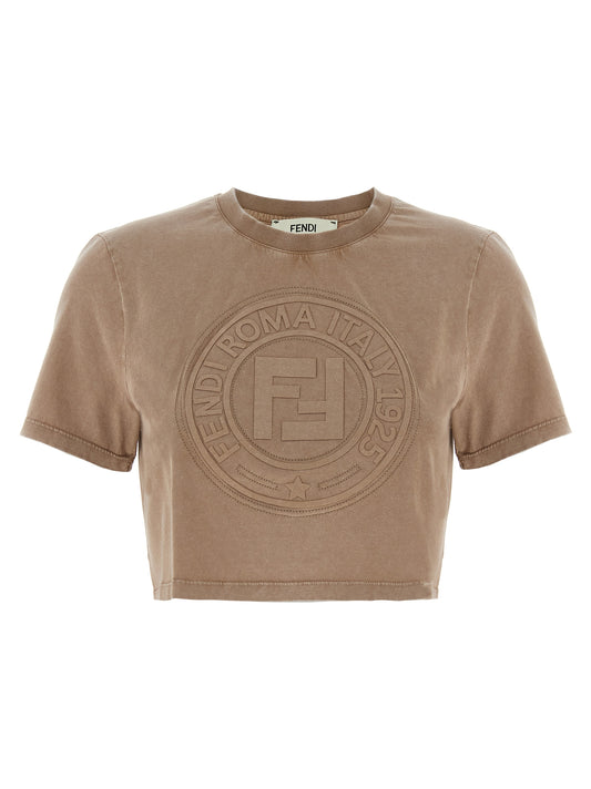 Fendi Braunes Baumwoll-T-Shirt