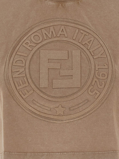 Fendi Braunes Baumwoll-T-Shirt