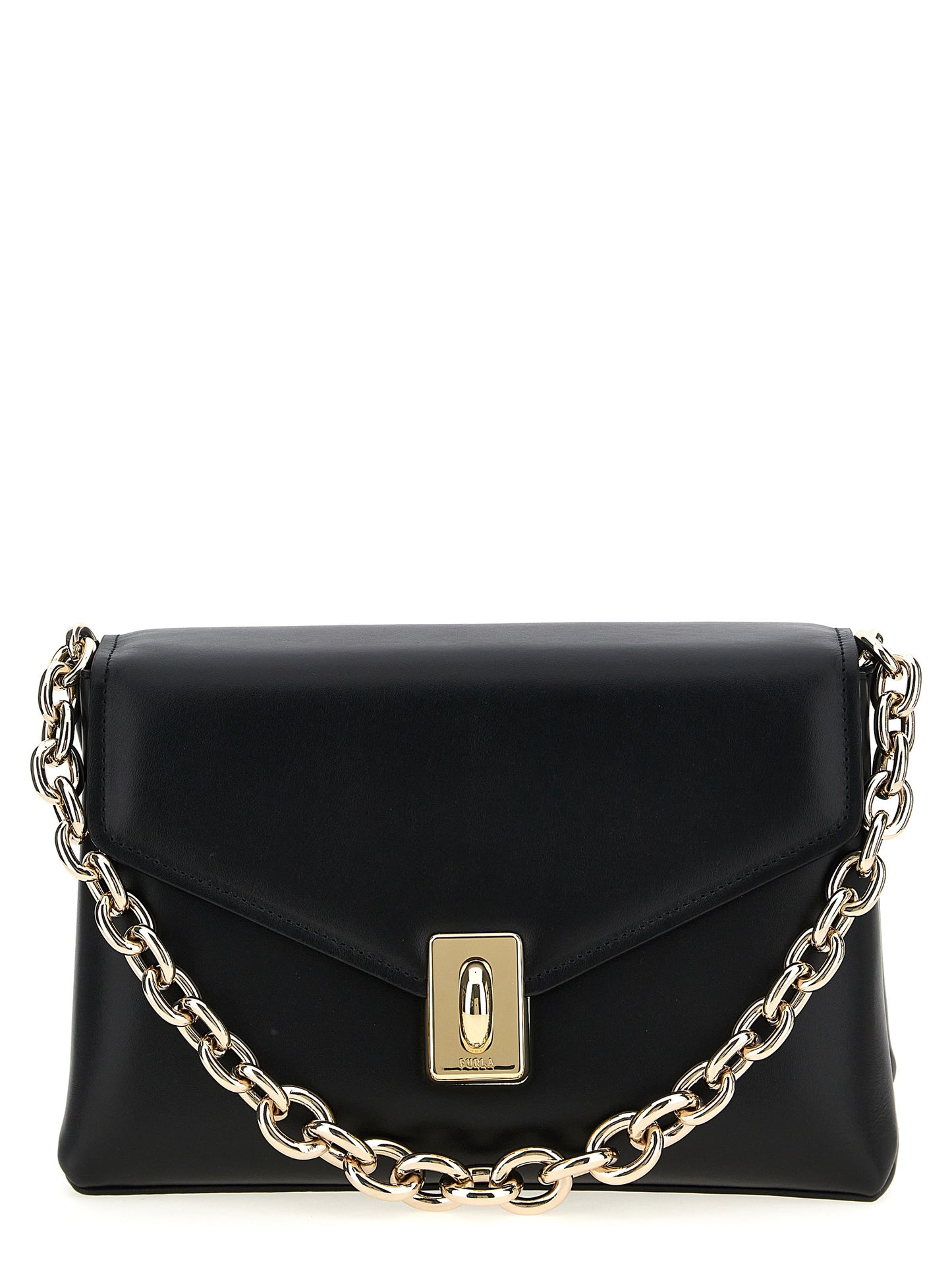 Furla Schwarze Leder Umhängetasche