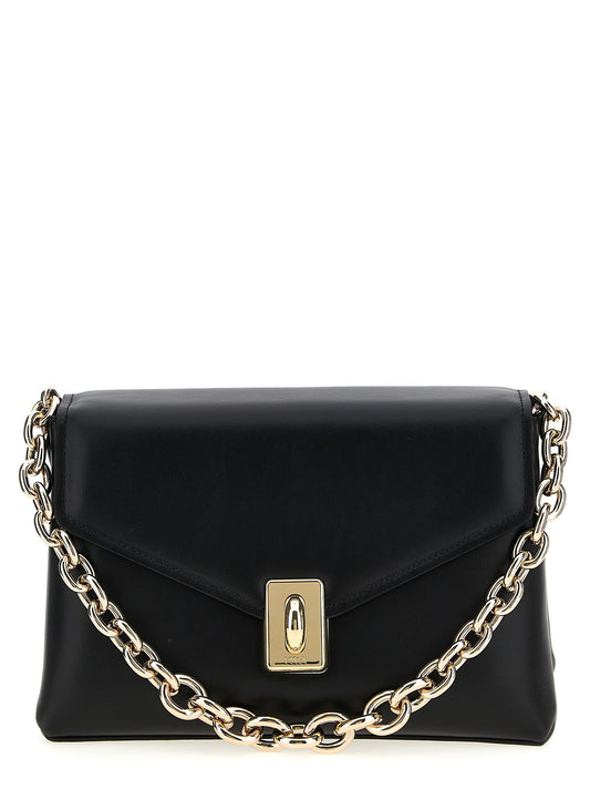Furla Schwarze Leder Umhängetasche