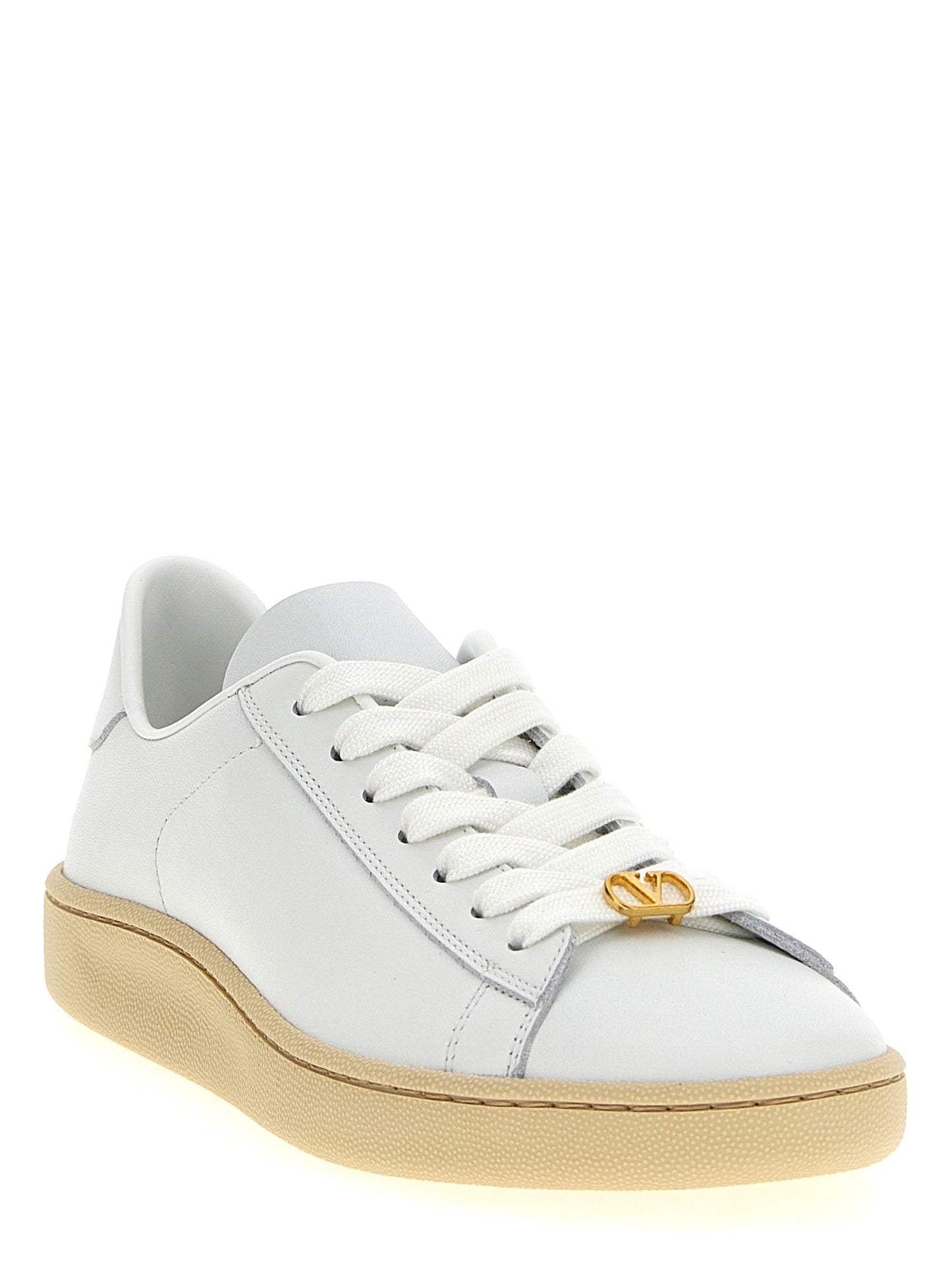 Valentino Garavani Weiße Kalbsleder Low-Top-Sneaker