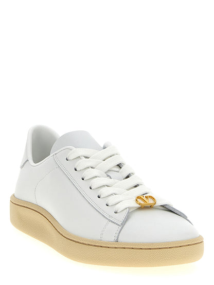 Valentino Garavani Weiße Kalbsleder Low-Top-Sneaker