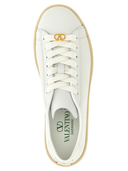Valentino Garavani Weiße Kalbsleder Low-Top-Sneaker