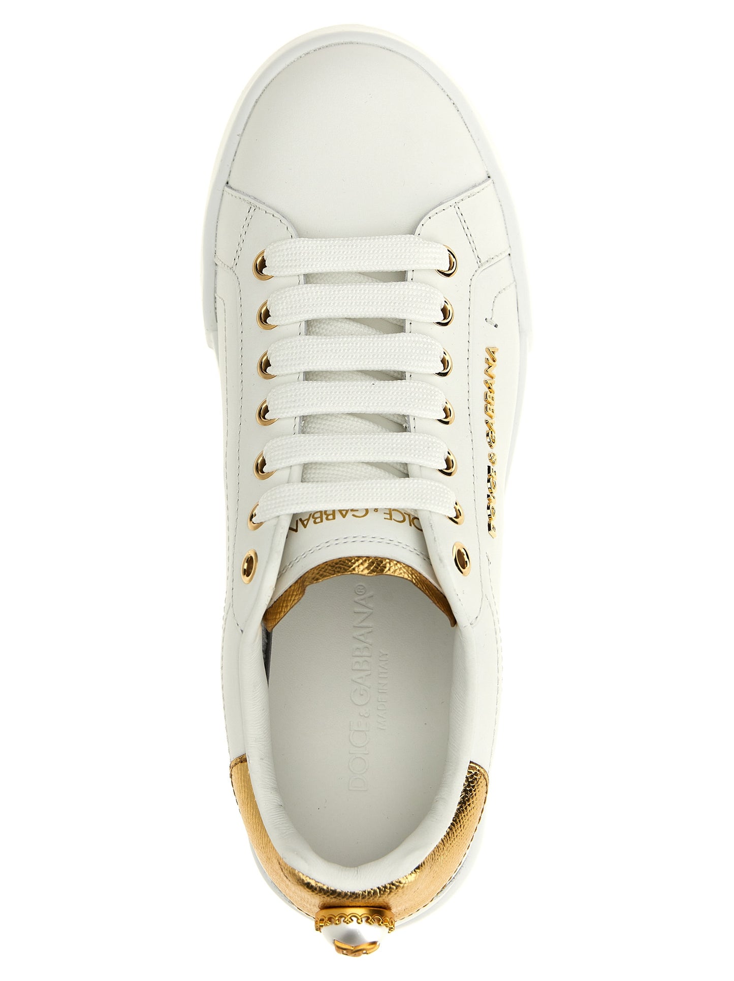 Dolce & Gabbana Sneakers aus Kalbsleder in Gold