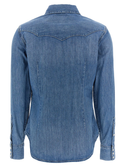 Polo Ralph Lauren Blaue Baumwollbluse