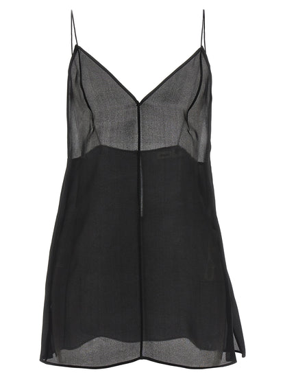 Khaite Schwarze Seiden-Tanktops