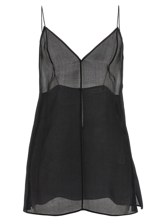 Khaite Schwarze Seiden-Tanktops