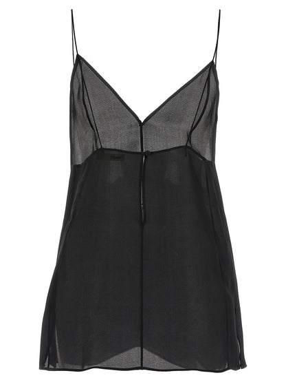 Khaite Schwarze Seiden-Tanktops