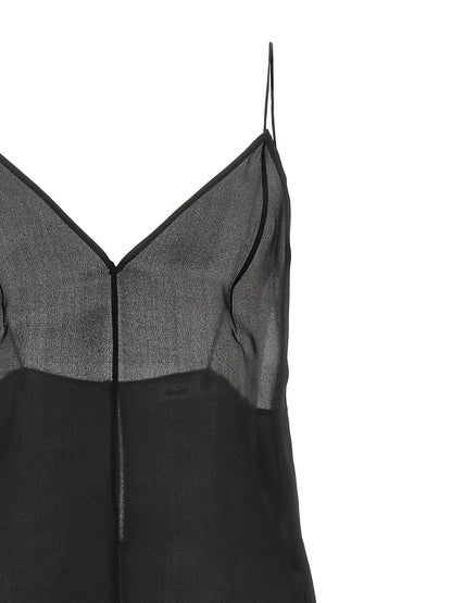 Khaite Schwarze Seiden-Tanktops