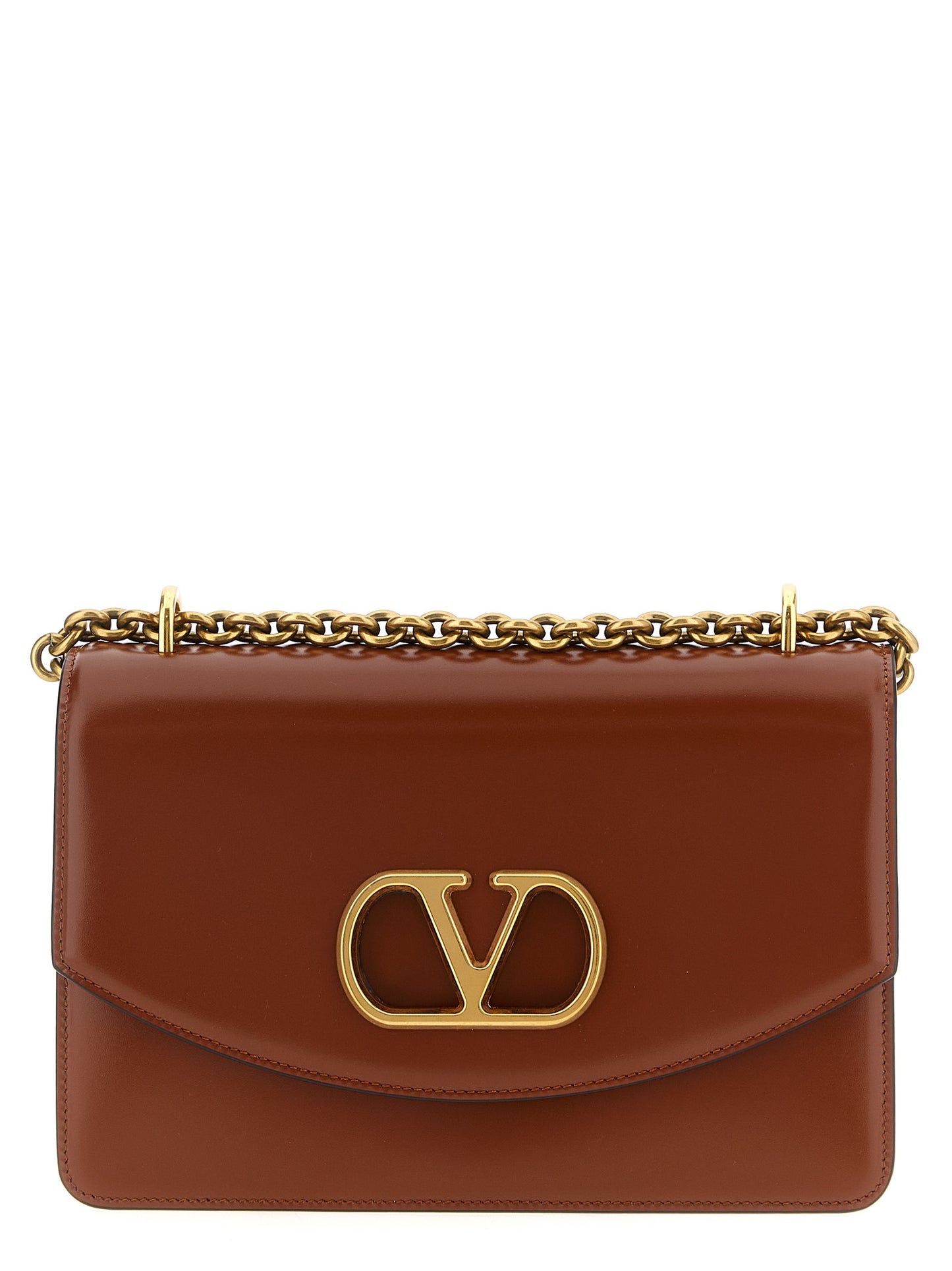 Valentino Garavani Braunes Kalbsleder Damen Crossbody Tasche
