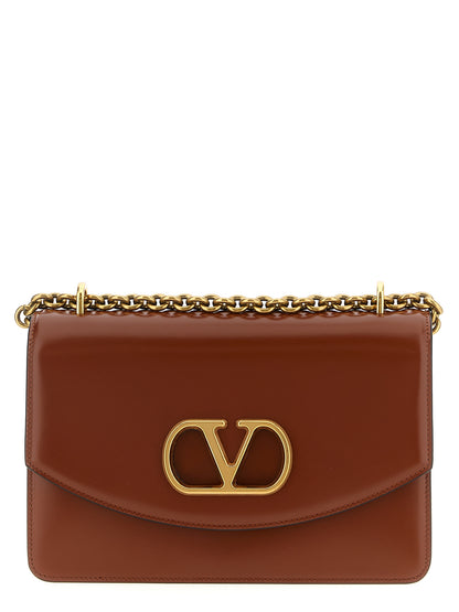 Valentino Garavani Braunes Kalbsleder Damen Crossbody Tasche