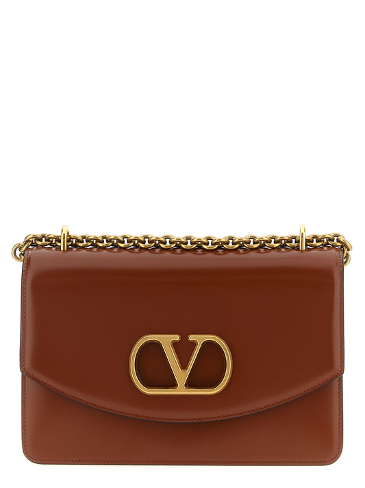 Valentino Garavani Braunes Kalbsleder Damen Crossbody Tasche