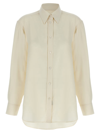 Brioni Seidenbluse in Weiß