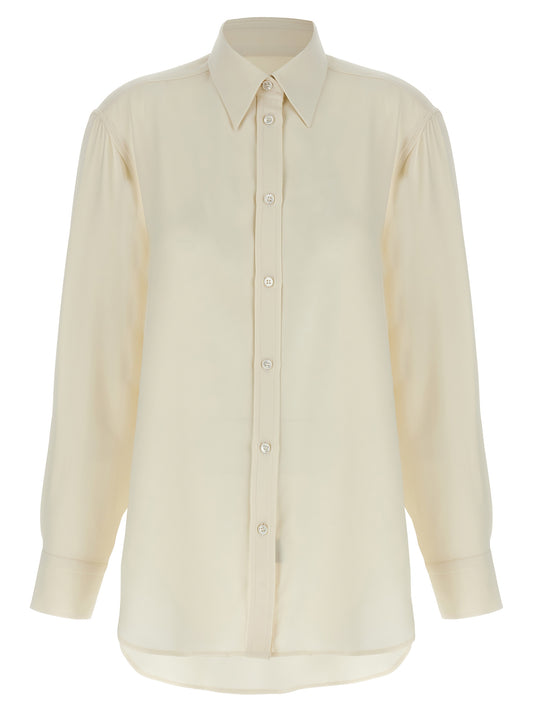 Brioni Seidenbluse in Weiß