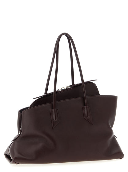 The Attico Schultertasche aus violettem Kalbsleder