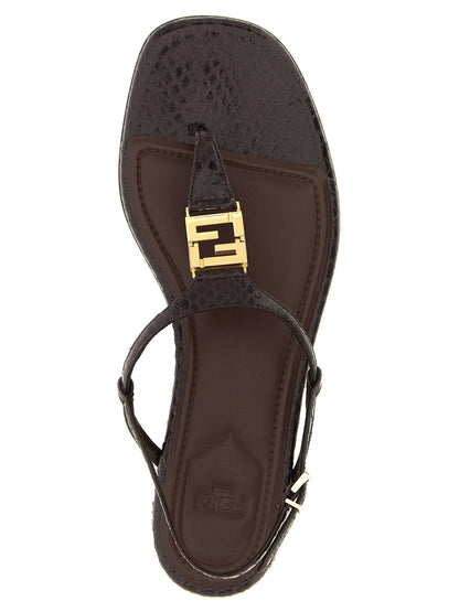 Fendi Lila Elastan-Sandalen