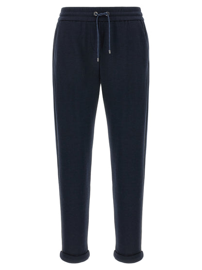 Brunello Cucinelli Blaue Baumwoll-Jogginghose (Trainingshose)