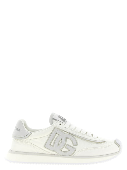 Dolce & Gabbana Weiße Sneaker aus Polyester im Athletic-Stil