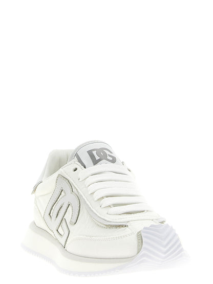 Dolce & Gabbana Weiße Sneaker aus Polyester im Athletic-Stil