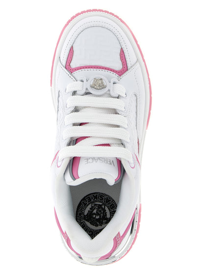 Versace Bunte Sneaker aus Kalbsleder