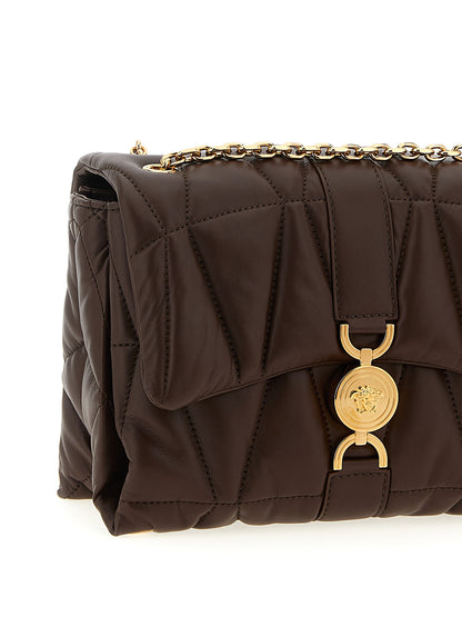 Versace Schultertasche aus braunem Lammleder