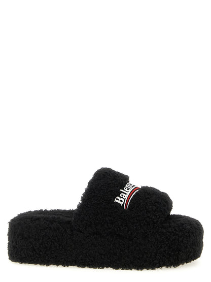Balenciaga Schwarze Slides aus Polyester