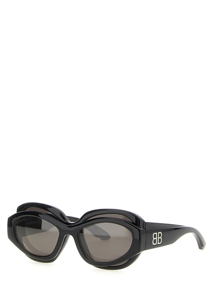 Balenciaga Schwarze Sonnenbrille aus Polyamid