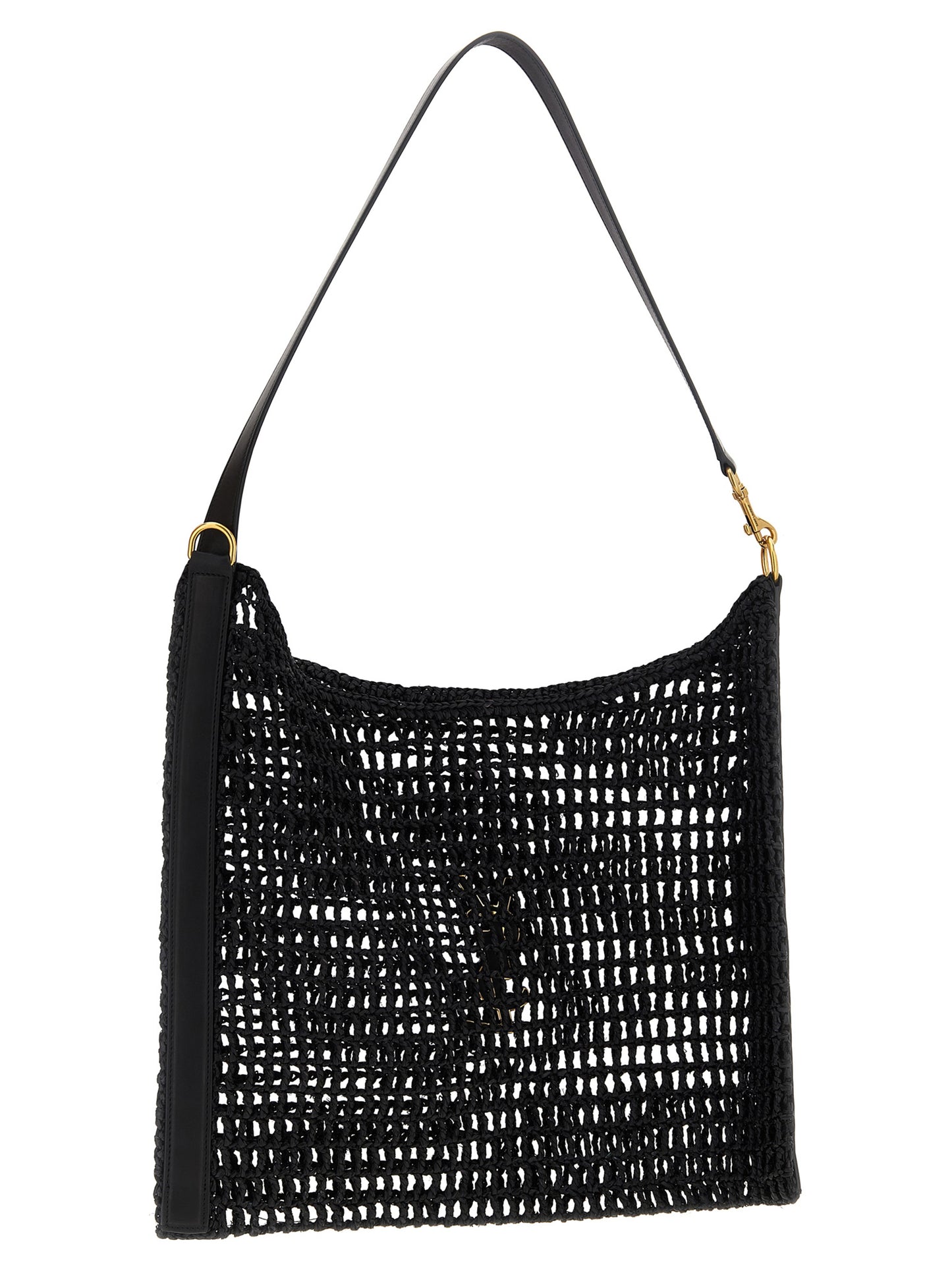 Saint Laurent Schwarze Raffia-Umhängetasche