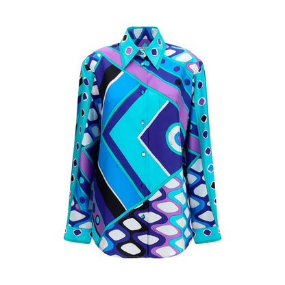 Emilio Pucci Blaues Seidenhemd