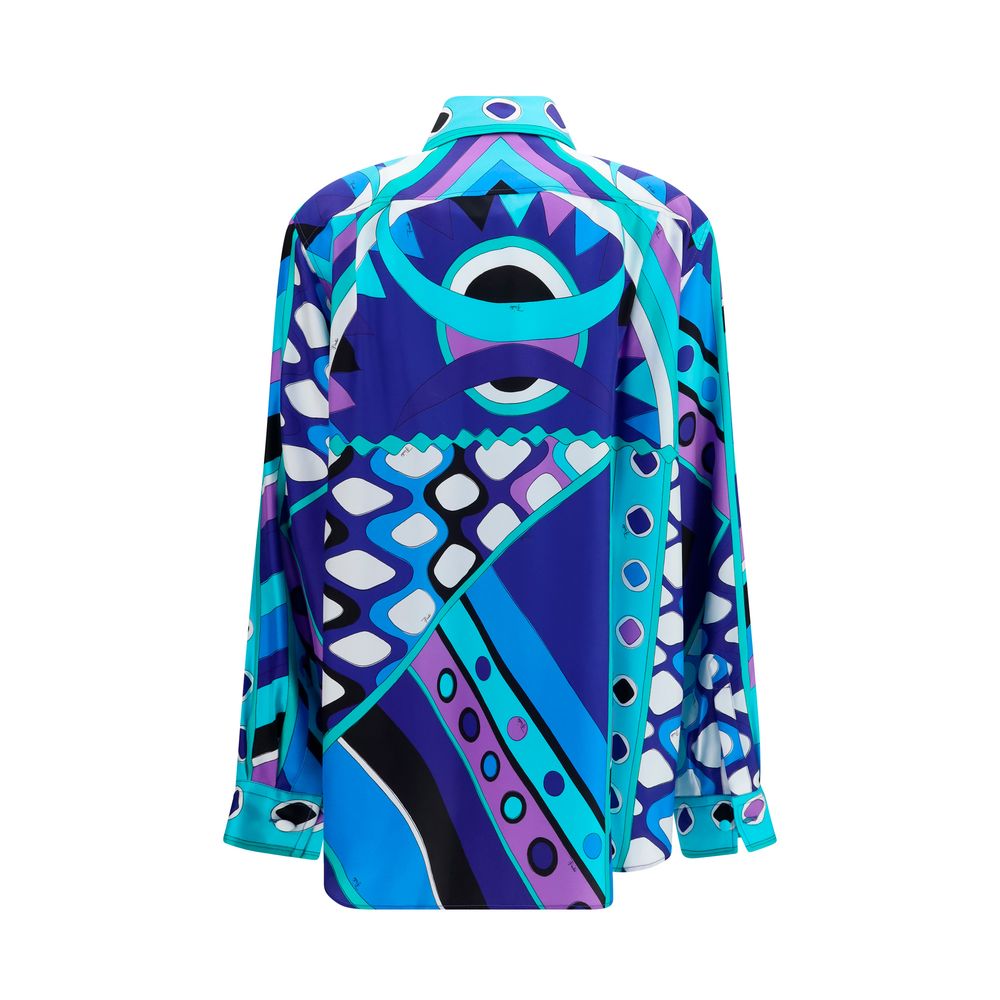 Emilio Pucci Blaues Seidenhemd