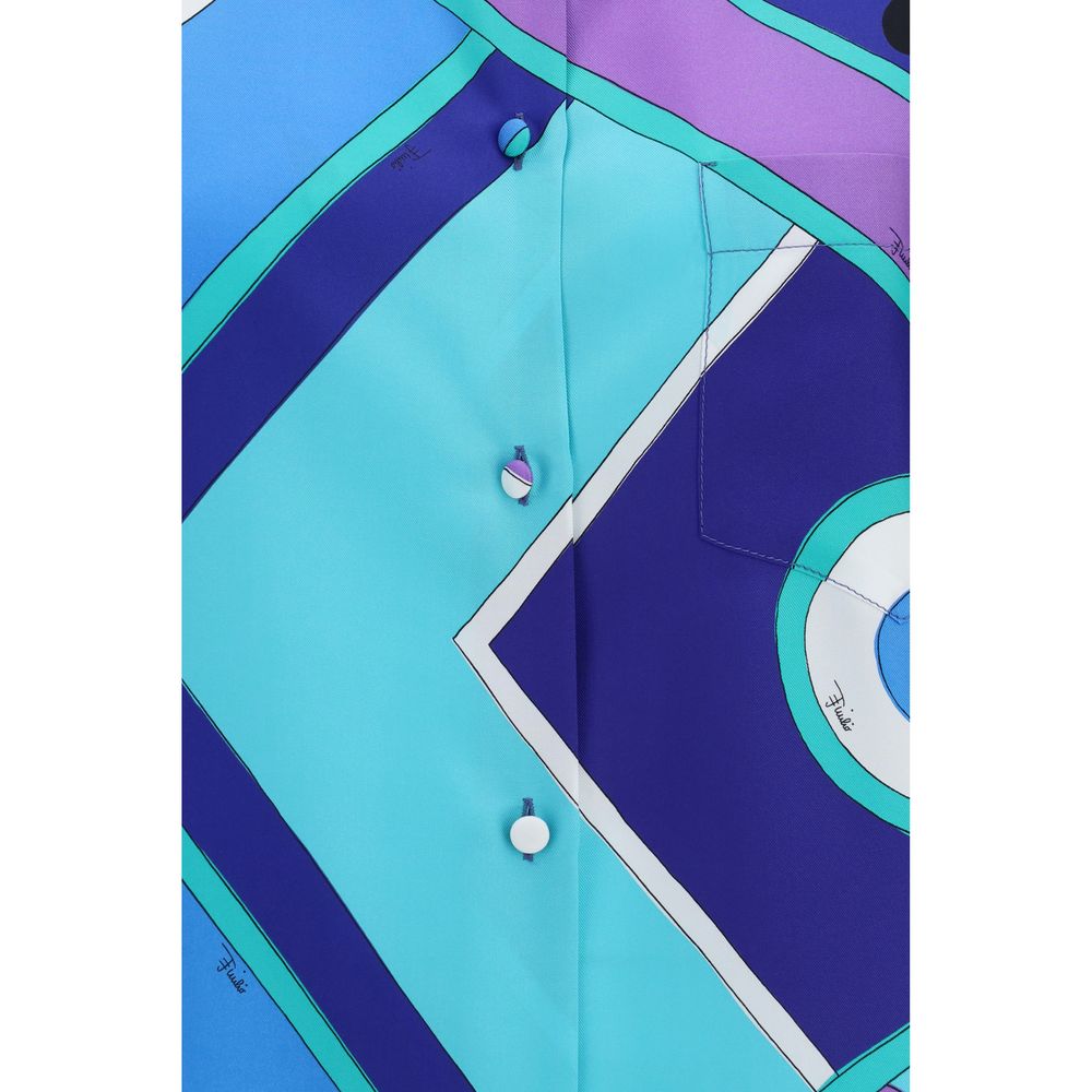 Emilio Pucci Blaues Seidenhemd