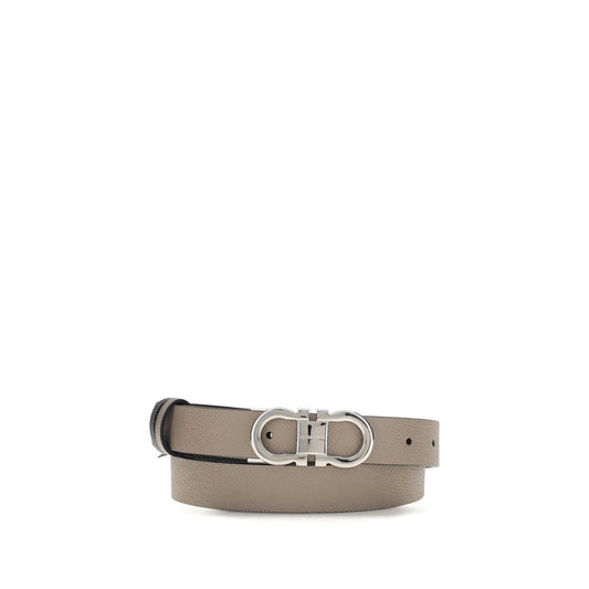 Ferragamo Grauer Kalbsleder Bos Taurus Regular Gürtel