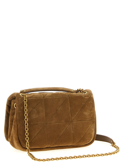 Saint Laurent Beigefarbene Kalbshaut Schultertasche