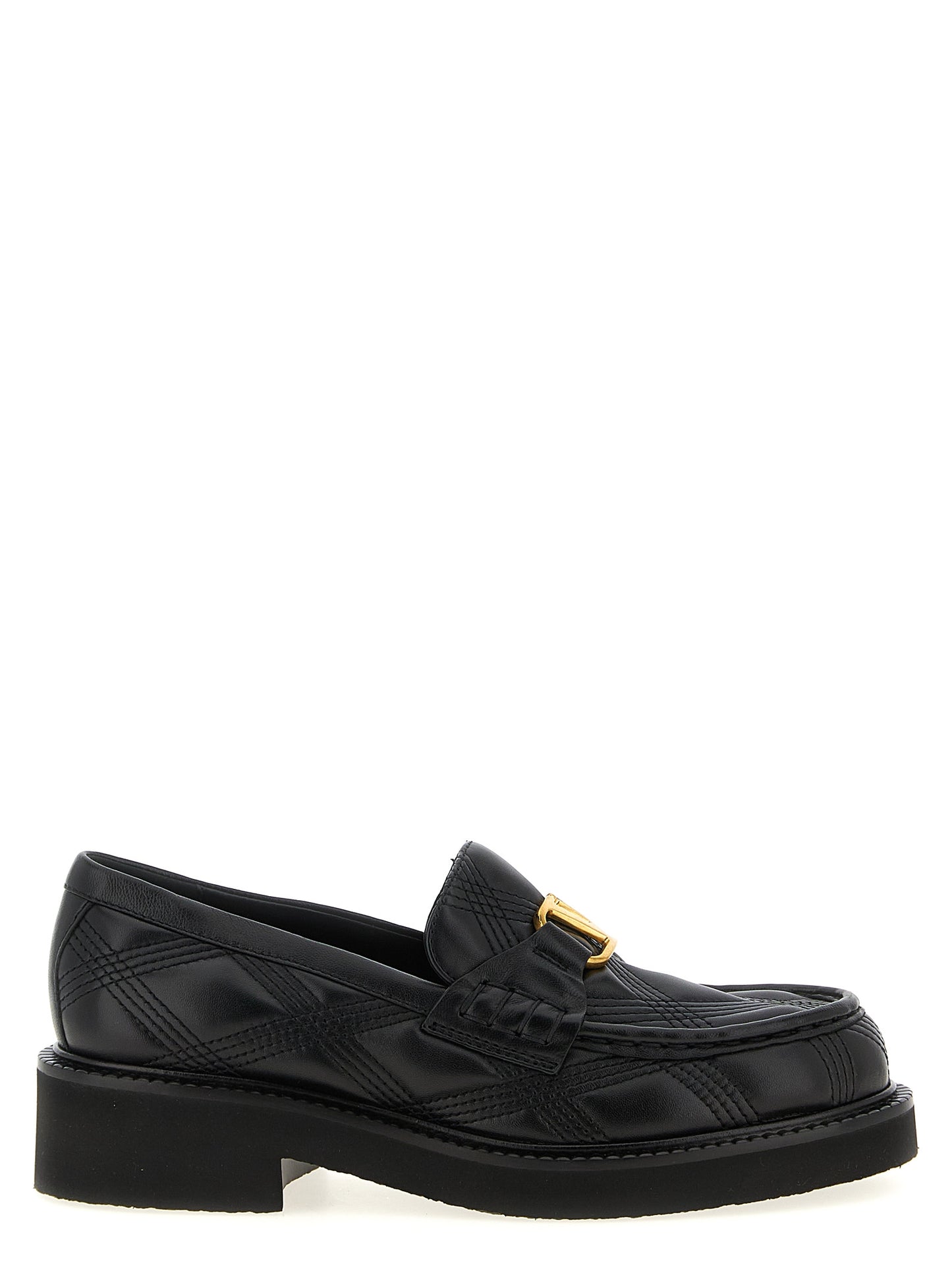 Valentino Garavani Schwarze Loafer aus Lammleder zum Schlüpfen