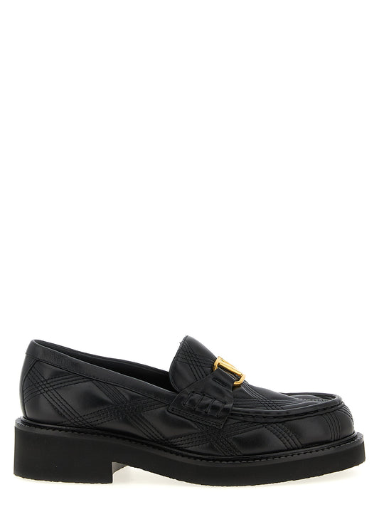 Valentino Garavani Schwarze Loafer aus Lammleder zum Schlüpfen