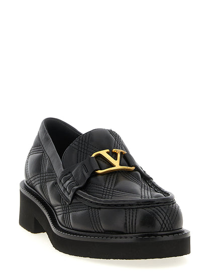 Valentino Garavani Schwarze Loafer aus Lammleder zum Schlüpfen