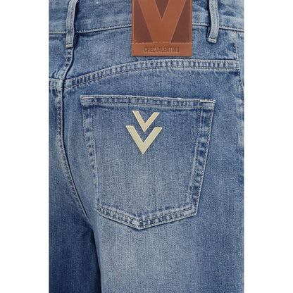 Valentino Blaue Jeans aus Baumwolle im geraden Schnitt