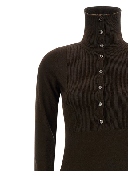 Tom Ford Braunes Kaschmir-Maxikleid