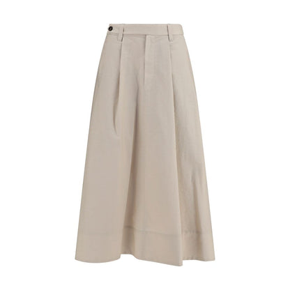 Brunello Cucinelli Beiger Baumwoll-Midirock