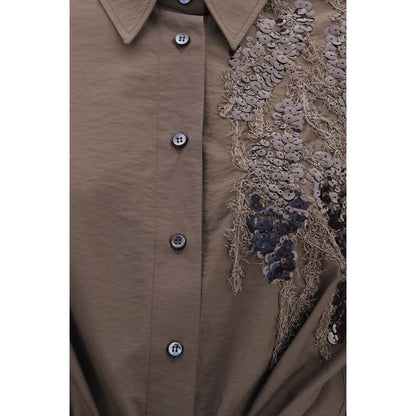 Brunello Cucinelli Braunes Baumwollkleid für die Freizeit