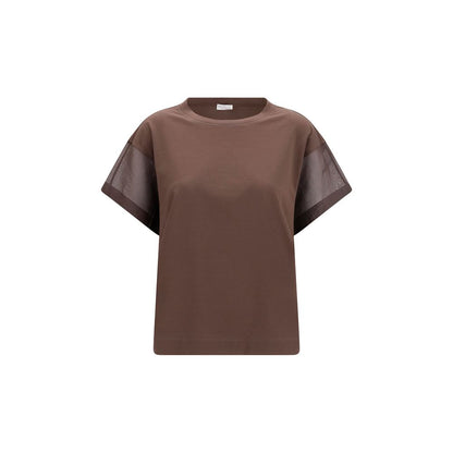 Brunello Cucinelli Braunes Baumwoll-T-Shirt