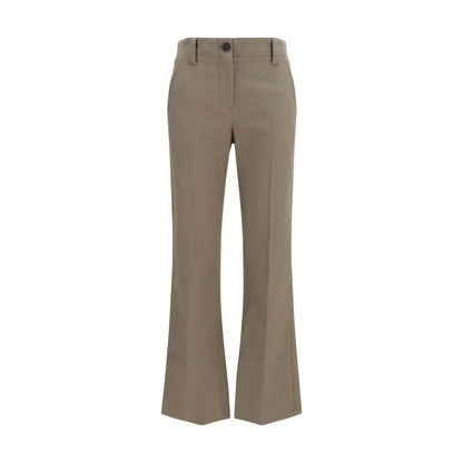 Brunello Cucinelli Braune Baumwollhose mit ausgestelltem Bein
