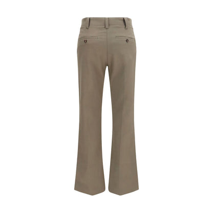 Brunello Cucinelli Braune Baumwollhose mit ausgestelltem Bein