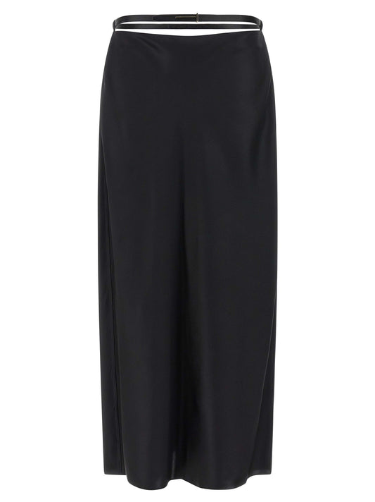 Tom Ford Schwarzer Seiden-Midirock