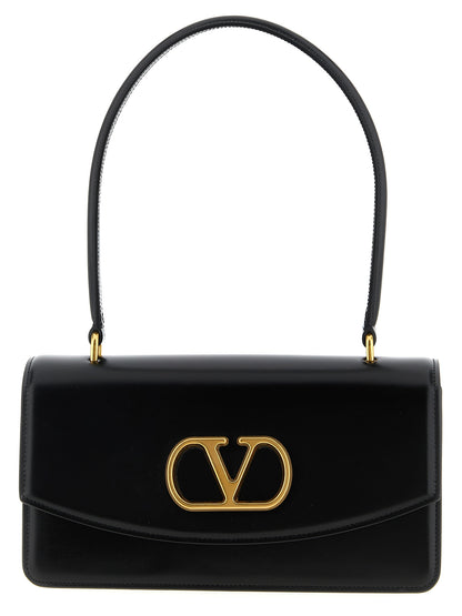 Valentino Garavani Schwarze Kalbsleder-Schultertasche