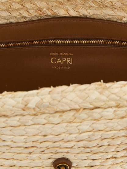 Dolce & Gabbana Beige Kork Schultertasche